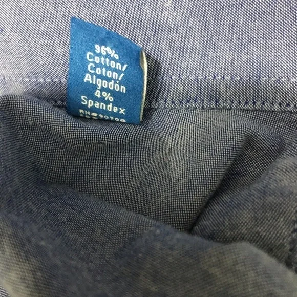 Vince Camuto Shirt Slim Fit Chambray Button Front Long Sleeves - Picture 8 of 8